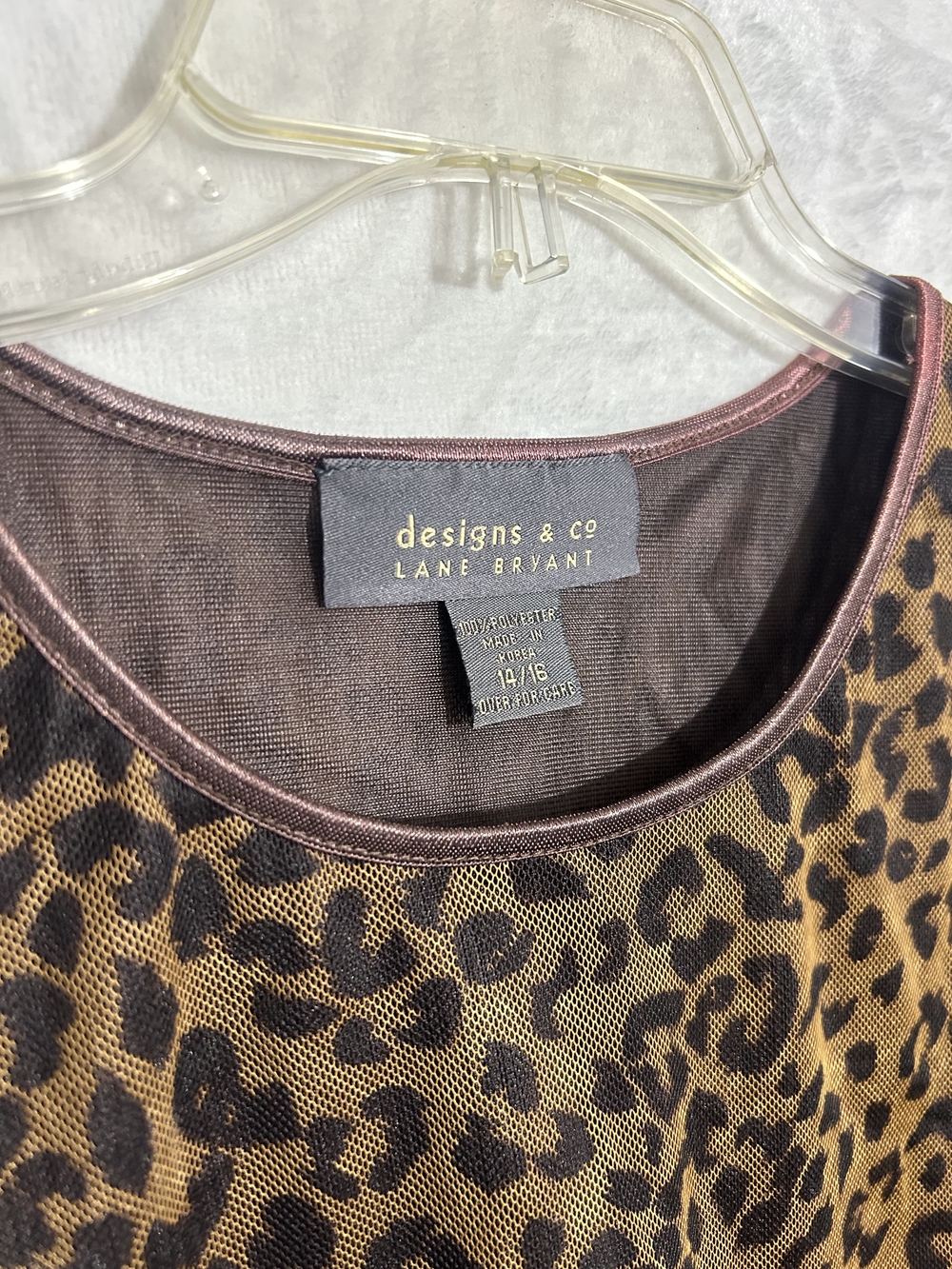 Lane Bryant Designs & Co Leopard Print Top - Brown & Black